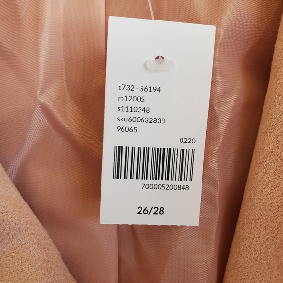 Lane Bryant Blush Pink Faux Suede Moto Jacket Asymmetrical Zip Size 26 28 - Picture 7 of 9